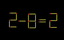 Thử tài IQ: Di chuyển một que diêm để 2-8=2 thành phép tính đúng