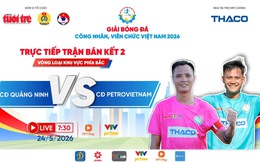 Trực tiếp: CĐ Quảng Ninh gặp CĐ Petrovietnam - Tứ kết Vòng loại khu vực phía Bắc | Giải Bóng đá công nhân, viên chức Việt Nam 2026