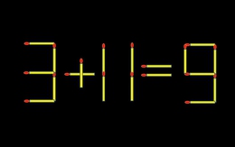 Thử tài IQ: Di chuyển một que diêm để 3+11=9 thành phép tính đúng