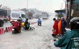Mưa to cục bộ, quốc lộ 51 qua Đồng Nai lại ngập sâu