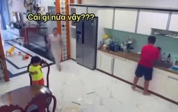 Bố đổ lỗi cho con trai khi lỡ tay làm vỡ tô