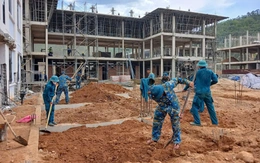 Bộ đội Quân chủng Phòng không - Không quân thần tốc xây trường nội trú biên giới Đà Nẵng