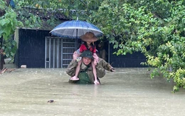 Hình ảnh lũ dâng cao gây ngập úng ở Cao Bằng
