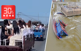 Bản tin 30s nóng: Xử phạt, tịch thu xe ba bánh chở đoàn đưa dâu; 2 tàu chìm trên Sông Lô