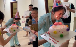 Khi bạn mới mổ đẻ được cả nhà mời thổi nến sinh nhật