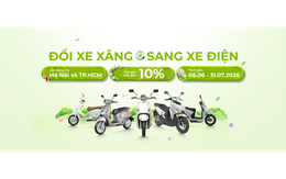 Yadea hỗ trợ người dùng chuyển đổi từ xăng sang xe điện
