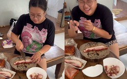 Chị gái quay video trổ tài chặt thịt heo và cái kết khiến người xem ngỡ ngàng