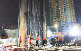 Video hạ lồng thép hơn 38 tấn, dài 42m để thi công tuyến metro số 5 ở Hà Nội 