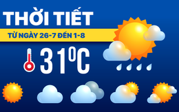 Dự báo thời tiết từ 26-7 đến 1-8: Cả nước mưa dông, chú ý ngập lụt, lũ quét, sạt lở