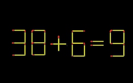 Thử tài IQ: Di chuyển một que diêm để 38+6=9 thành phép tính đúng