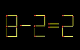 Thử tài IQ: Di chuyển một que diêm để 8-2=2 thành phép tính đúng