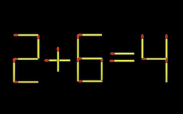 Thử tài IQ: Di chuyển một que diêm để 2+6=4 thành phép tính đúng