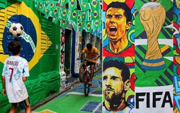 Hẻm nhỏ ở Ấn Độ gây sốt nhờ phủ kín tranh vẽ World Cup 2026