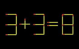 Thử tài IQ: Di chuyển một que diêm để 3+3=8 thành phép tính đúng