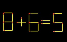 Thử tài IQ: Di chuyển một que diêm để 8+6=5 thành phép tính đúng