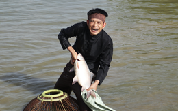 Hàng trăm người lao xuống đầm, nô nức nơm cá