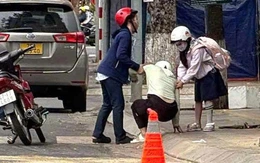 Lập biên bản tài xế để xe tải rò rỉ nhớt ra đường khiến người đi đường trượt ngã