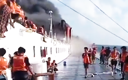 Video cháy phà chở 250 người ngoài khơi Indonesia, 41 người mất tích