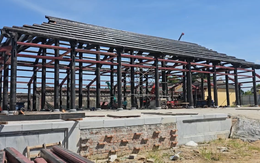 Cận cảnh điện Cần Chánh đang được phục dựng giữa Tử Cấm thành
