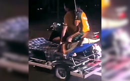 Kéo giường lưu động chở bệnh nhân 'đi bão', người đàn ông bị công an xử phạt