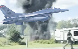 Video tiêm kích F-16 Mỹ bị rơi, bốc cháy gần căn cứ không quân ở Đức