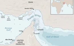 Nhà Trắng đăng bản đồ gọi eo biển Hormuz là 'eo biển Trump'