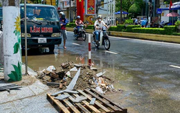 Đơn vị thi công vỉa hè ở Cần Thơ đã khắc phục việc cắt đá granite dưới lòng đường