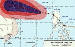 Bão giật cấp 13 đang hướng vào Bắc Bộ