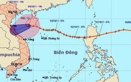 Tâm bão số 6 ở khu vực đảo Hải Nam