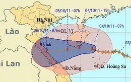 Bão số 6 bẻ hướng nhắm vào Thừa Thiên Huế - Đà Nẵng