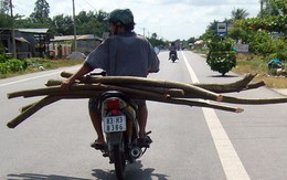 Chở cây dài không ràng buộc