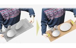Ly không bị rớt khi nghiêng 45 độ nhờ khay kỳ diệu