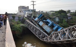 Sập cầu tạm vì xe quá tải