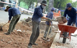 Đào xới vỉa hè ngay mùa làm ăn