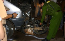 Môtô đâm vào ôtô, 2 người chết, 1 người bị thương