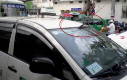 Cây khô rơi xuống đường đâm thấu kính taxi