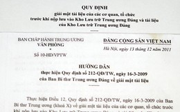 Giải mật tài liệu Trung ương Đảng: “Vừng ơi mở ra”