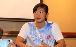 Ánh Viên bật khóc trong buổi họp báo với giới truyền thông VN