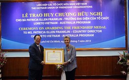 Bà Patricia Ellen Franklin nhận huy chương Hữu Nghị do Chủ tỊch nước ký