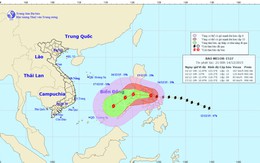 Bão Melor gây gió giật cấp 17 trước khi vào biển Đông