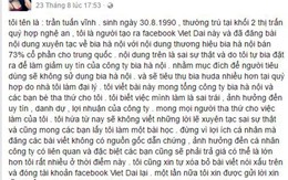 ​Phạt 12,5 triệu đồng vì “nói xấu” hãng bia trên Facebook