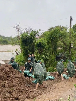Bộ Quốc phòng thông tin sự cố vỡ đê tại Hưng Yên do bão số 3