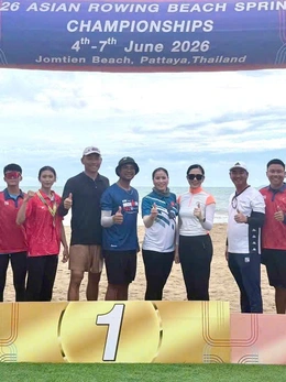 Rowing biển Việt Nam giành huy chương vàng lịch sử tại Giải vô địch châu Á 2026