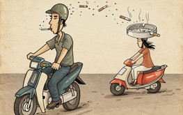 Một điếu thuốc, cả làn đường cùng 'thưởng thức'