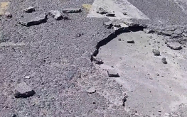 Extreme heat causes container truck tire to explode, tearing up road surface in north-central Vietnam
