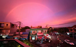 Post-rain sunset bathes Ho Chi Minh City in orange