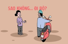 Hơn trăm mét cũng phải đi xe máy?