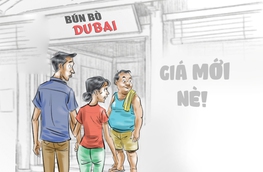Quán bún bò Dubai công bố bảng giá mới