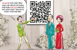 Thời của thiệp cưới in mã QR