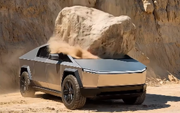 Video thả tảng đá nặng 1 tấn xuống xe Tesla Cybertruck là giả, do AI tạo ra
